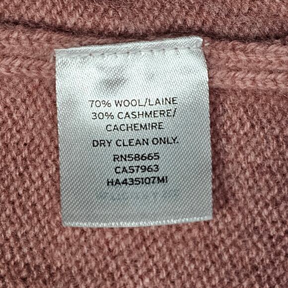 Halogen Wool & Cashmere Mock Turtleneck Sweater Pink Compact Size L - Picture 7 of 10